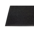 Edgewood Twin Rib Light Traffic Carpet Mat - 4' W x 6' L - Charcoal-100% polypropylene solution dyed UV stabilized needlepunch loop pile with vinyl PVC backing
