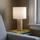 Decent Living Wooden Maple Table Lamp - Kumiko Pattern 2-Warm & Cozy Glow - for nightstands, desks, reading nooks, or living spaces.