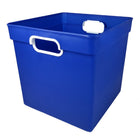 Romanoff Products Cube Bin - Blue - 3 Pack-Contrasting handle insert gives the bin a sharp finished look