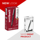 uni-ball Vision Needle Rollerball Pens – 0.5mm – Black – 12 Pack-Micro point pens with archival-quality ink are perfect for notes, lists, signatures and record keeping