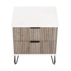 Manhattan Comfort DUMBO 20.07" Modern 2-Drawer Nightstand 2-Piece Set - White/Rustic Grey-30 Day Limited Manufacturer's Warranty