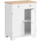 HOMCOM 26.8" L Sideboard Buffet Cabinet with Storage - White-Ample storage keeps your house organized and clean