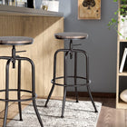 Homy Casa - Tabouret de comptoir/bar réglable en hauteur pivotant - Noyer - Paquet de 2-Hauteur de montage