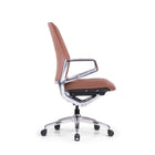 DecentLiving Standard Height-Back Office Chair - Brown-German-engineered Bock seating mechanism