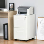 Vinsetto Adjustable Partition Filing Cabinet - White-2 drawers are designed for hanging A4, letters, and legal-sized files
