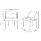 Manhattan Comfort Flor 22.83" Modern Twill Weave Upholstered Dining Chair - Wheat-Seat Structured in Modern Base Made of Metal for Design and Durability