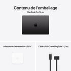 Apple - Portatif MacBook Pro 14 po - M4 Pro - 14 cœurs - SSD 1 To - Mémoire unifiée 24 Go - Argent - Français-Connectez absolument tout: MacBook Pro 14 po comprend trois ports Thunderbolt 5, un port de recharge MagSafe 3, une fente pour carte SDXC, un port HDMI et une prise pour écouteurs. Et il prend en charge jusqu’à deux moniteurs avec la puce M4 Pro