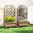 Outsunny - jardinière surélevée avec treillis en métal-Structure en bois solide et esthétique, adaptée à une utilisation en extérieur
