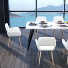 Homy Casa Office Visitor Chairs - Beige Fabric - 2 Pack-Adjustable non-slip foot pads provide stability and floor protection.