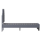Flash Furniture Brighton King Size Tufted Upholstered Platform Bed - Light Grey Fabric-Button Tufted