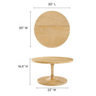 Modway Lina Round Wood Coffee Table - Oak-Wood Grain Finish