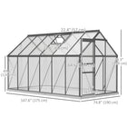 Outsunny serre en polycarbonate 6 pi x 12 pi x 6,5 pi, vert-Panneaux en polycarbonate protégés contre les UV pour protéger les plantes du soleil intense
