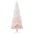 HOMCOM - Sapin de Noël artificiel 6' avec base en métal - rose et blanc-1,80 m de haut, luxuriante avec des pointes de pin qui donnent un aspect sain et naturel 