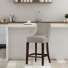 Manhattan Comfort - Beever tabouret de comptoir moderne 48 cm en chenille capitonnée - taupe-Revêtement en chenille luxueuse avec rembourrage en mousse