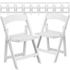 Flash Furniture Lot de 11 pièces - Chaise pliante en résine blanche pour enfants avec siège rembourré en vinyle blanc-Ensemble de 11 chaises pliantes en résine