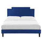 Modway Liva Performance Velvet King Bed - Navy-Assembly Required