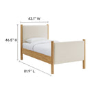 Modway Maven Twin Size Fabric Upholstered Platform Bed - Ivory Oak-8
