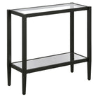 Hudson&Canal - Table d'appoint rectangulaire Hera 61 cm de largeur avec étagère en verre - Bronze noirci-Un design contemporain moderne pour votre salon, votre chambre et plus encore
