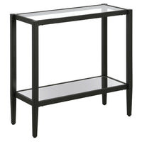 Hudson&Canal - Table d'appoint rectangulaire Hera 61 cm de largeur avec étagère en verre - Bronze noirci-Un design contemporain moderne pour votre salon, votre chambre et plus encore
