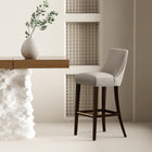 Manhattan Comfort - Beever tabouret de bar moderne 48 cm en chenille taupe rembourré-Revêtement en chenille luxueuse avec rembourrage en mousse