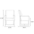 Manhattan Comfort - Chaise de salle à manger moderne Element 60,3 cm en velours gris-Revêtu de velours luxueux avec un rembourrage en mousse haute densité