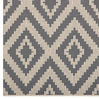 Modway Jagged Geometric Diamond Trellis Indoor/Outdoor Area Rug - 5 ft W x 8 ft L - Grey/Beige-Stain Resistant / Easy To Clean