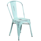 Flash Furniture – Chaise empilable en métal vieilli pour l’intérieur, bleu onirique (ET3534DB)-Capacité de poids de 500 lb