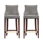 Manhattan Comfort - Shubert tabouret de bar moderne en similicuir 22,64" - taupe foncé - lot de 2-Tabouret de bar moderne avec dossier parfait pour une utilisation au bar et dans la cuisine. Ensemble de 2