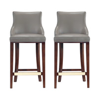 Manhattan Comfort - Shubert tabouret de bar moderne en similicuir 22,64" - taupe foncé - lot de 2-Tabouret de bar moderne avec dossier parfait pour une utilisation au bar et dans la cuisine. Ensemble de 2