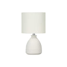 Monarch Specialties 17" H Table Lamp - Cream Ceramic / Ivory / Cream Shade-This striking, cream ceramic 17"h table lamp with a modern beehive shaped base accented with textured groove lines, and ivory fabric drum shade illuminates a side or end table, desk, or nightstand