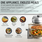 Granitestone Big Boss 16 qt Extra Large Glass Air Fryer with 3 Cooking Sections and Stainless Steel Racks - Silver-7
