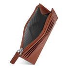 Champs Onyx Leather Zip Card Case - Brown-Top zip pocket