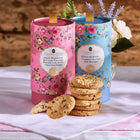 Grandma Wild’s Victorian Floral His & Hers Biscuit Tube Duo - Strawberry & Cream/Caramel Sea Salt-Buttery Salted Caramel biscuits