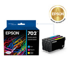 Epson - Cartouches d'encre 702 - Capacité standard - Cyan/Magenta/Jaune-Manipulation sans souci - impressions résistantes au maculage, à la décolouration et à l’eau