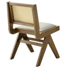 Modway Thera Vegan Leather and Cane Dining Side Chairs - Weathered Oak/Stone - 2 Pack-8
