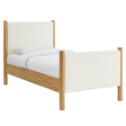 Modway Maven Twin Size Boucle Upholstered Platform Bed - Feather Oak-Weight Capacity: 794 lb