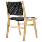 Modway Saoirse Woven Rope Wood Dining Side Chair - Natural/Black - 2 Pack-9