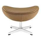 Modway Glove Leather Ottoman - Terracotta-Mirror Finished Aluminum Base