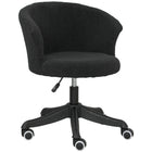 Vinsetto Fluffy Armless Office Chair with Adjustable Height - Black-Curved backrest and thick foam padding provide support and comfort