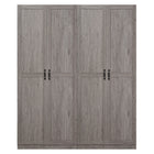 Manhattan Comfort Hopkins 59.22" 2-Piece Modern 8-Shelf Storage Closet - Grey-Modern Free Standing 2-Piece Set of 1 Sectional Wardrobe Closet with 4 Large Shelves for Bedroom and Storage Use