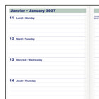 Blueline 2027 Two-Week Planner with Stitched Binding - 6" x 3-1/2" - Black - Bilingual-Yearly calendars of current and next two years
