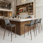 Zuo Ace Barstool - Dark Grey/Walnut - Set of 2-Assembly required