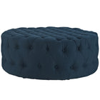 Modway Amour Upholstered Fabric Ottoman - Azure-Fine Polyester Fabric Upholstery