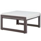 Modway Fortuna Outdoor Patio Ottoman - Brown/White-Powder Coated Aluminum Frame