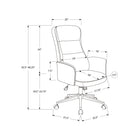 Monarch Specialties 7378 Ergonomic Leather-Look Office Chair - Brown-Supported on a sturdy chrome metal base with easy-rolling wheels and a convenient tilt function, this chair combines durability with a contemporary aesthetic