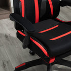 Vinsetto - Chaise de bureau en maille inclinable avec soutien lombaire - rouge-Matériau : éponge, nylon, PP, maille (polyester), lin (polyester), cuir PU