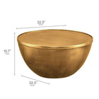 Modway Viora 32" Metal Storage Coffee Table - Burnished Brass-Burnished Brass Finish