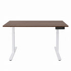 Ezywork - Bureau assis-debout électrique réglable en hauteur 60 po - Structure blanche / Plateau en bois foncé-Dimensions du bureau : 59,2 po L x 29,5 po P (150 cm x 75 cm)