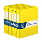 Davis Group Premium Economy Binder - Round Ring - 1" - Yellow - 6 Pack-3 Ring Binder