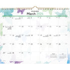 AT-A-GLANCE - Calendrier mural mensuel aquarelle 2026 - 11 7/8 po H x 14 7/8 po l - anglais-Papier ameliore resistant aux bavures